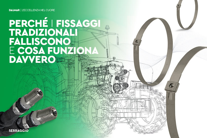 Fissaggio di tubazioni idrauliche con fascette in acciaio inox