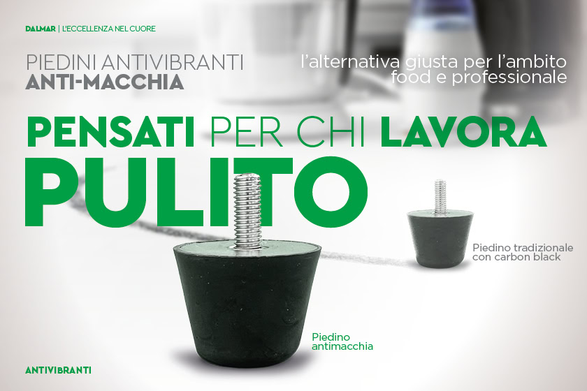 Piedini antivibranti in gomma anti-macchia