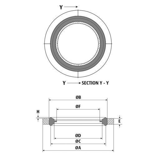 Disegno tecnico guarnizioni Fluid Connector